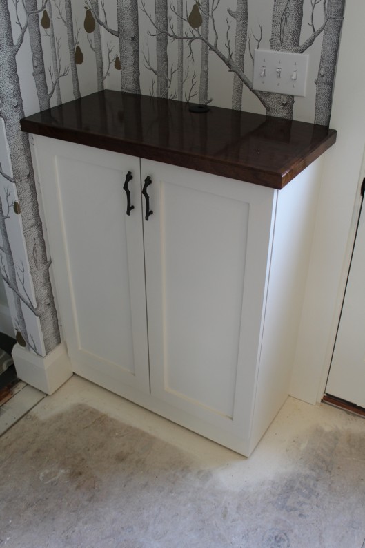 Image of Cabinet with mahogany counter